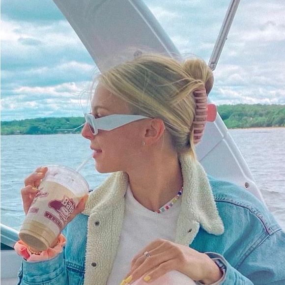 Scultoreo Narrow White & Dark Grey Prada Sunglasses - Picture 2 of 11